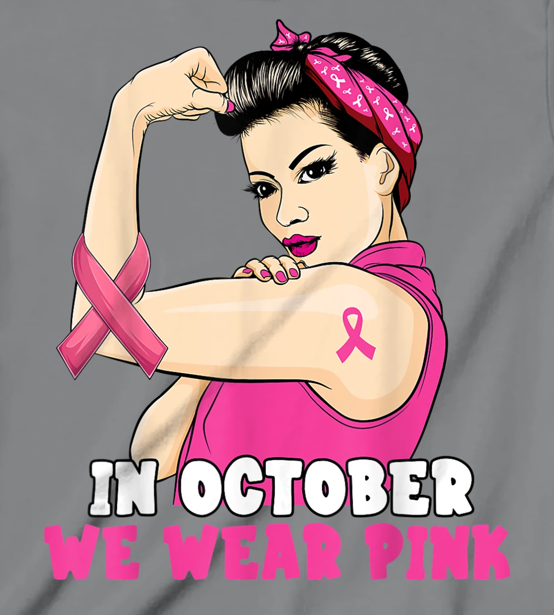 Hand In October We Wear Pink Breast Cancer Awareness Month T-Shirt, Kid T-Shirt and Women T-Shirt