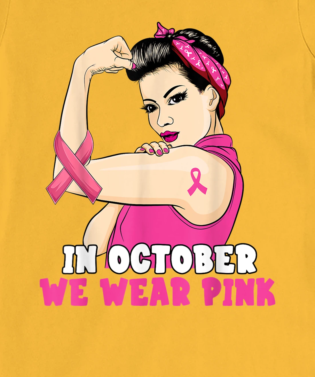 Hand In October We Wear Pink Breast Cancer Awareness Month T-Shirt, Kid T-Shirt and Women T-Shirt