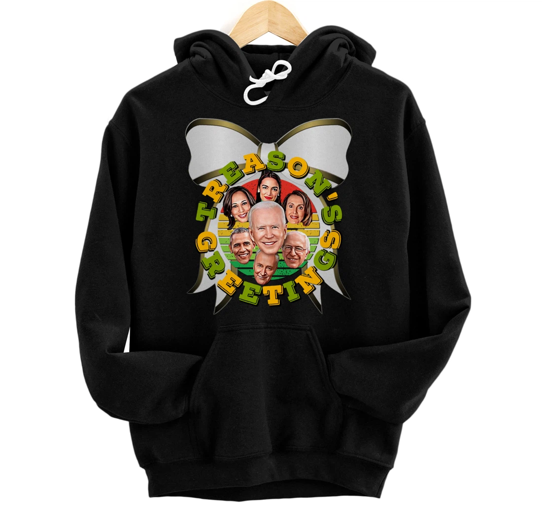 Swamp Xmas Wreath Biden Squad Trump Ugly Christmas Sweater Pullover Hoodie
