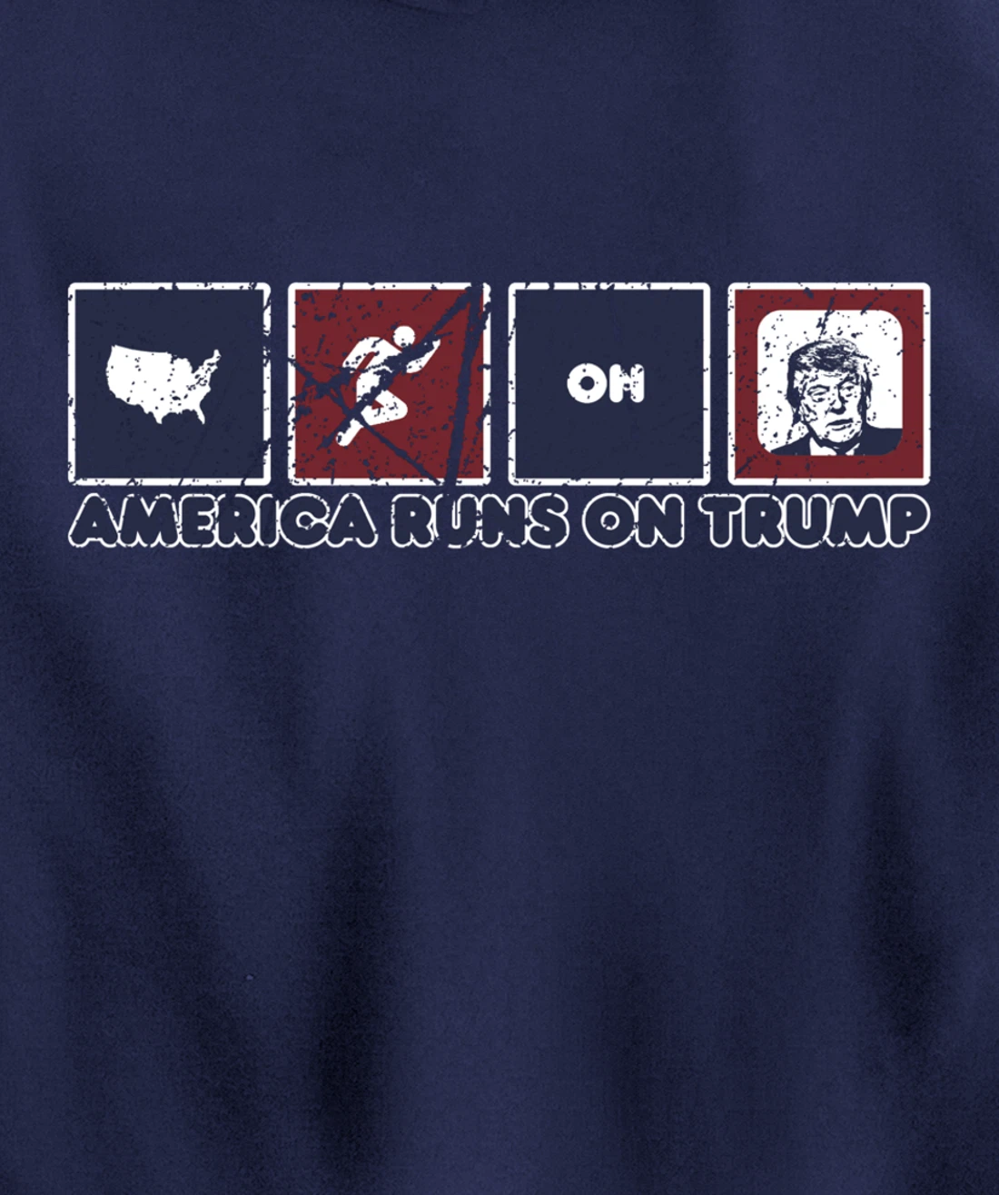 America Runs On Trump Donald Trump Elections Gear Distressed Pullover Hoodie