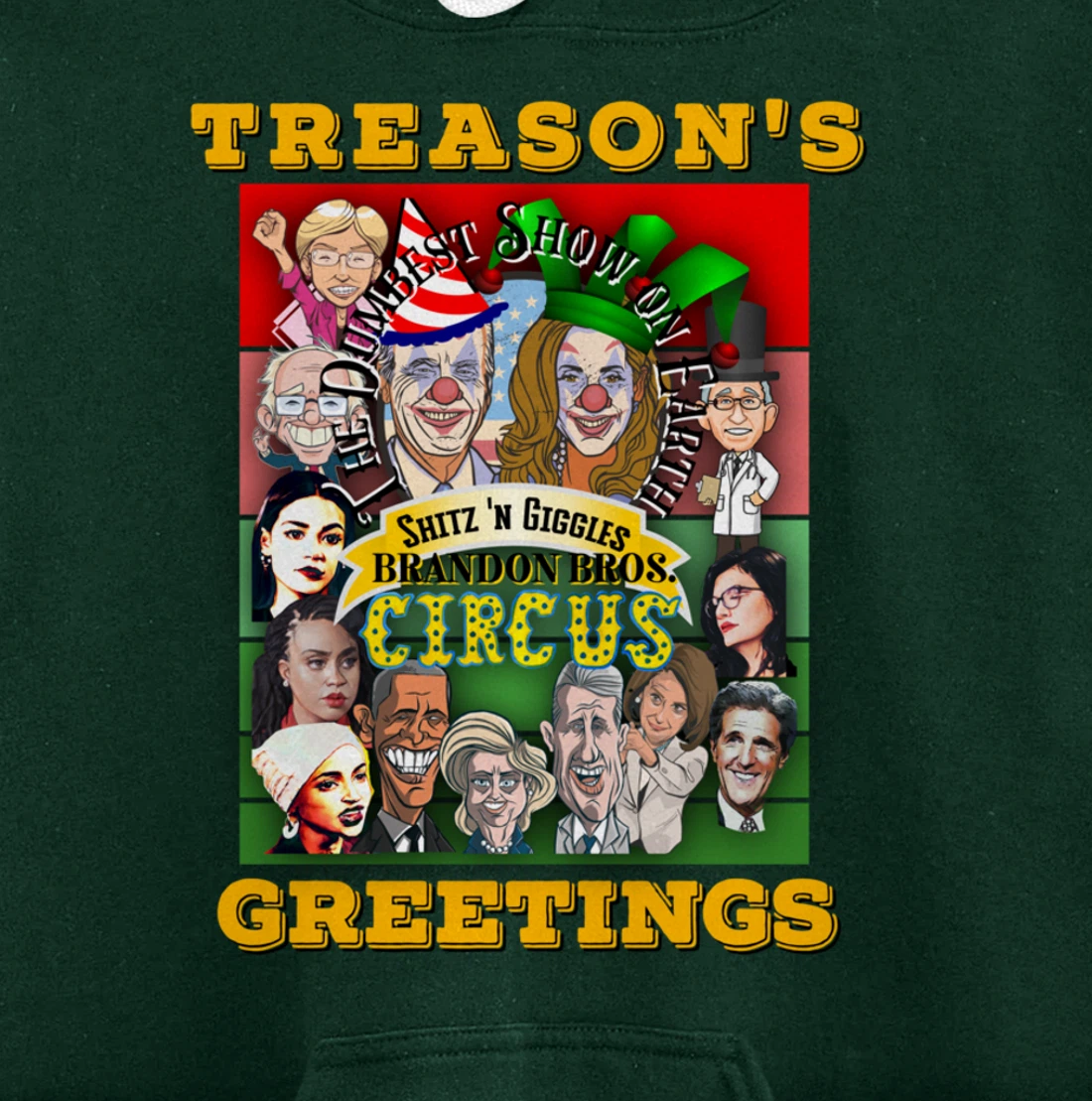 Swamp Xmas Wreath Biden Squad Trump Ugly Christmas Sweater Pullover Hoodie