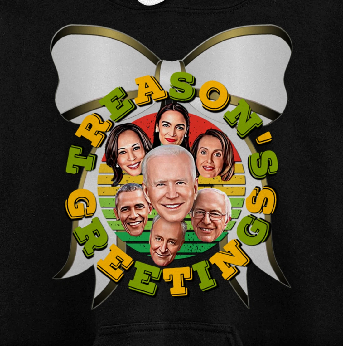 Swamp Xmas Wreath Biden Squad Trump Ugly Christmas Sweater Pullover Hoodie