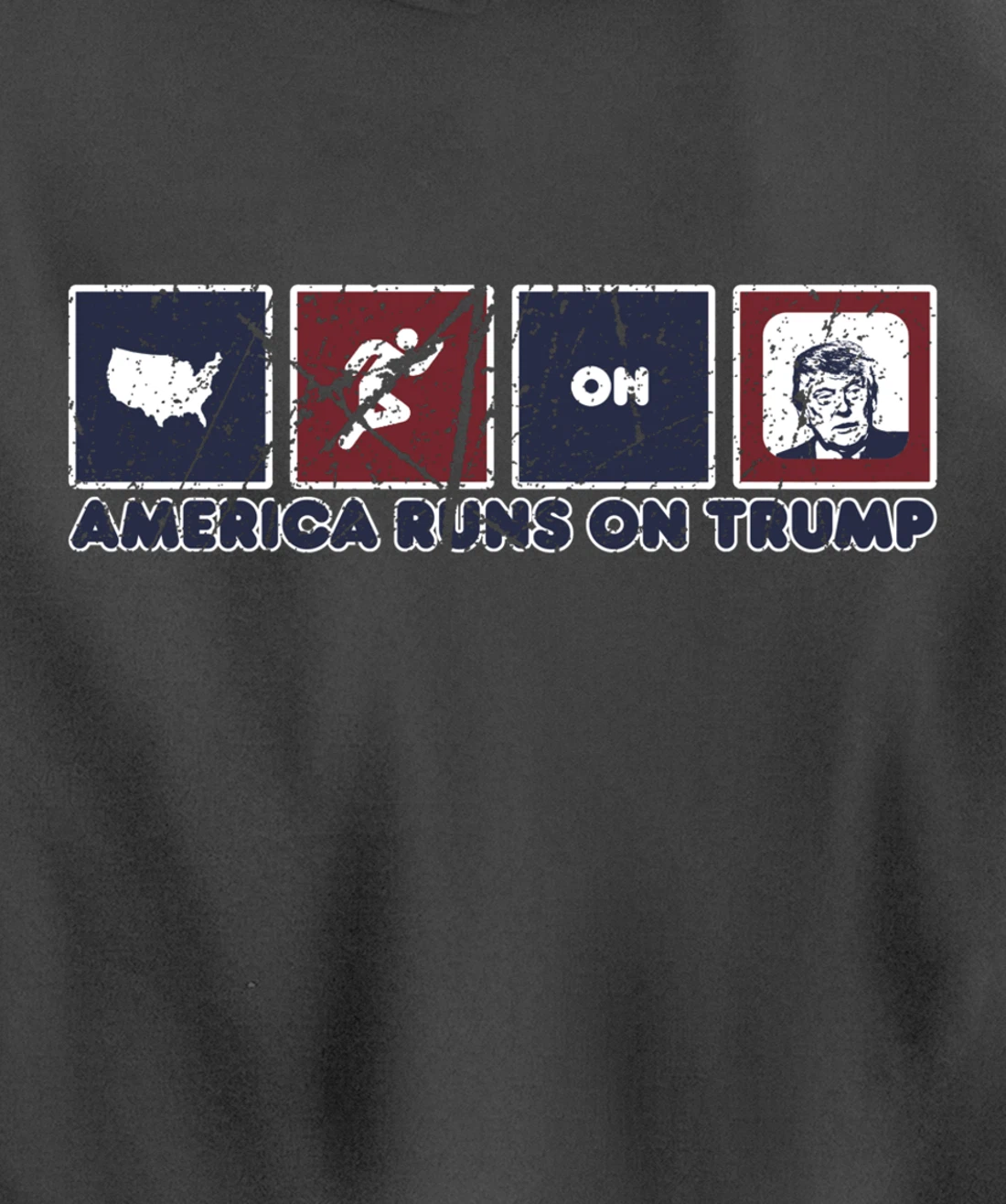America Runs On Trump Donald Trump Elections Gear Distressed Pullover Hoodie