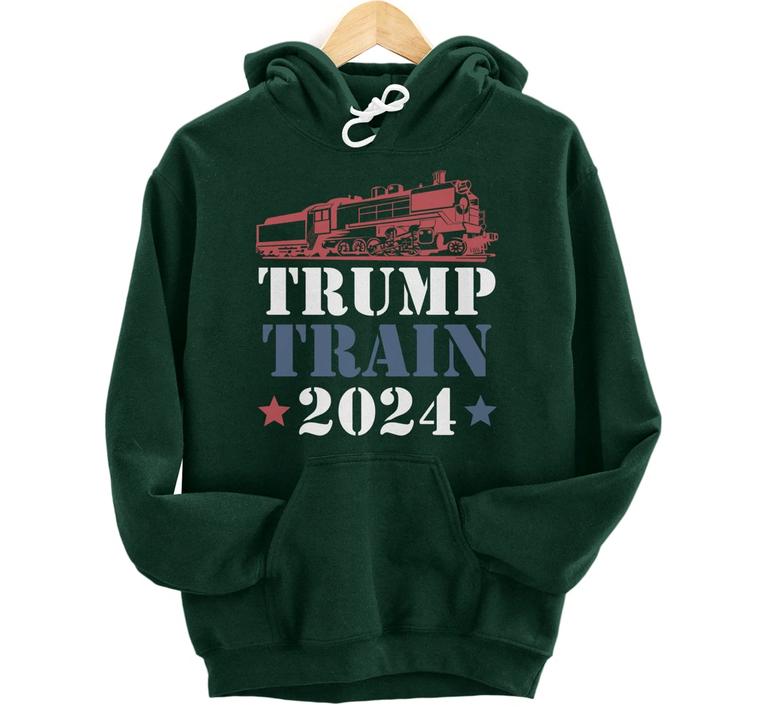 Trump Train 2024 Funny President Trump Supporter Re-election Pullover Hoodie