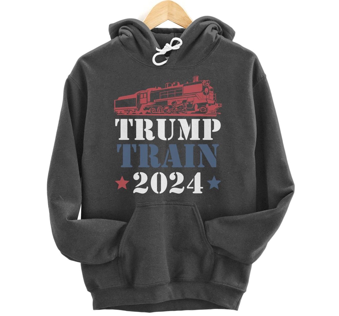 Trump Train 2024 Funny President Trump Supporter Re-election Pullover Hoodie