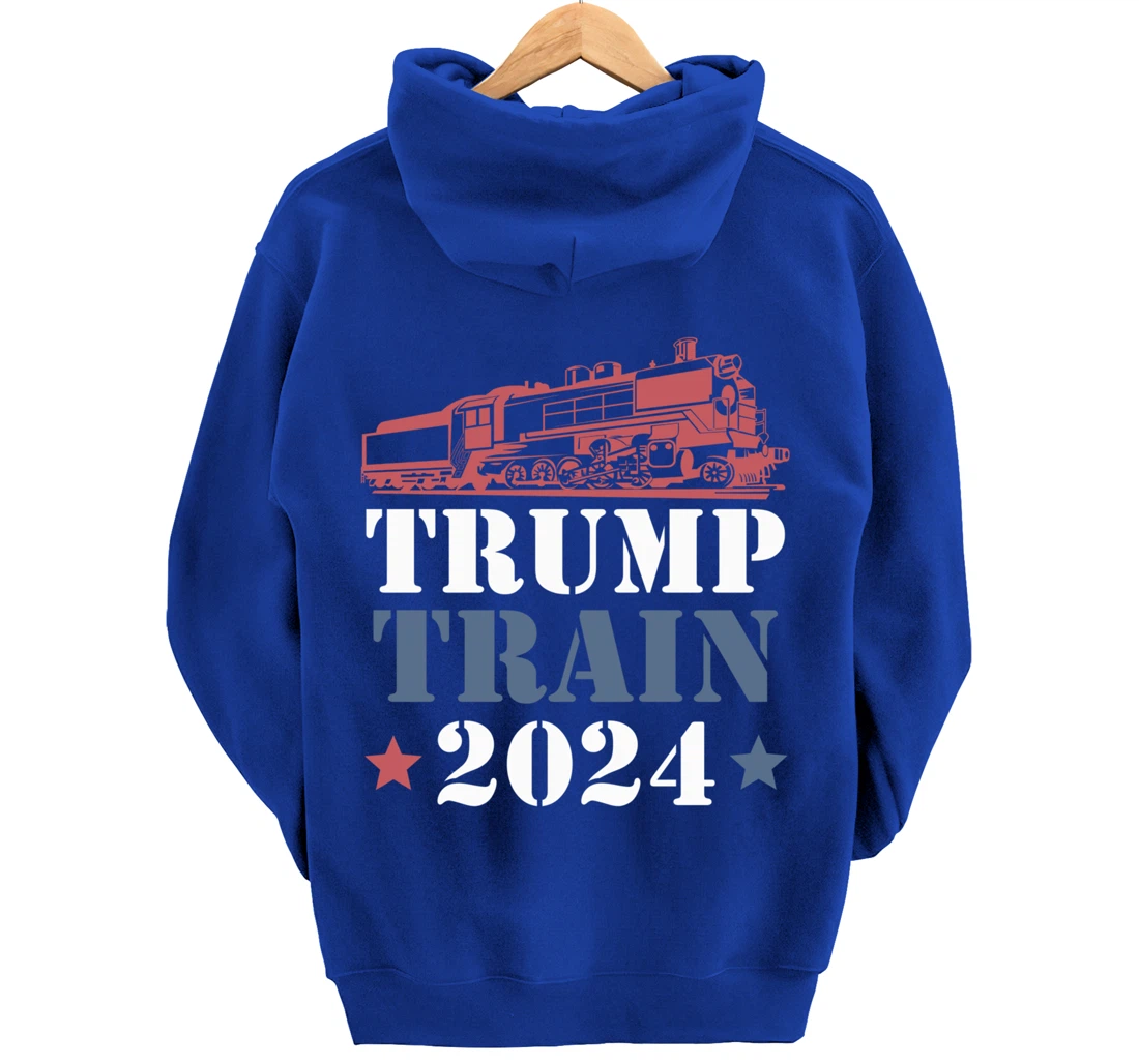 Trump Train 2024 Funny President Trump Supporter Re-election Pullover Hoodie