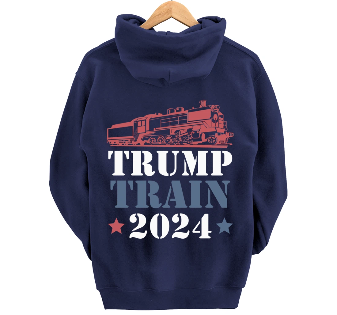 Trump Train 2024 Funny President Trump Supporter Re-election Pullover Hoodie