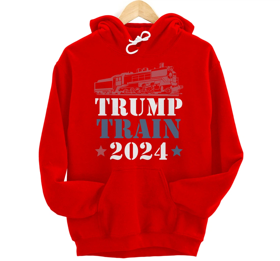 Trump Train 2024 Funny President Trump Supporter Re-election Pullover Hoodie