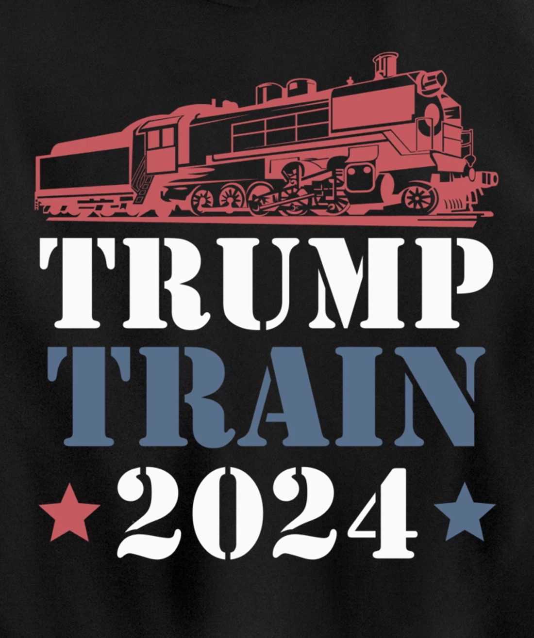 Trump Train 2024 Funny President Trump Supporter Re-election Pullover Hoodie