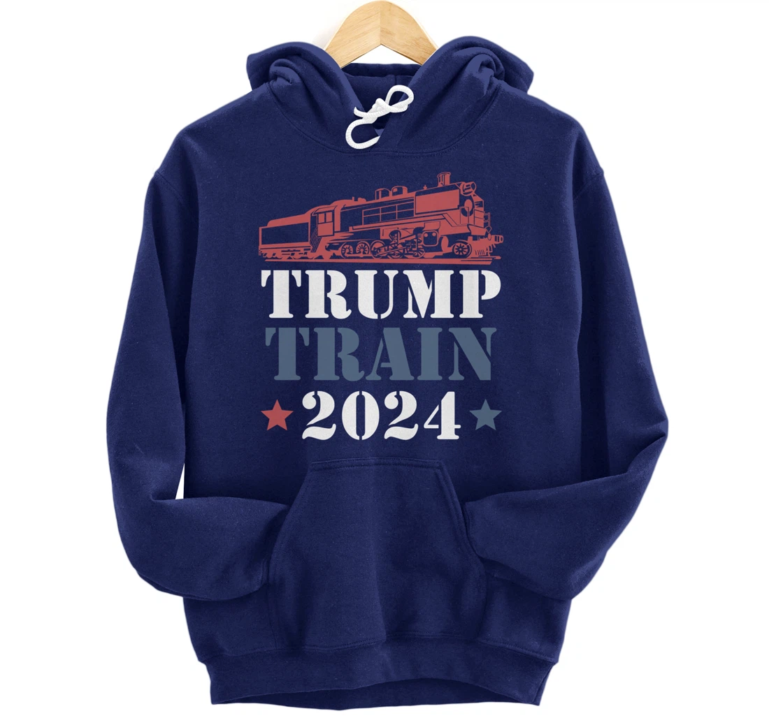 Trump Train 2024 Funny President Trump Supporter Re-election Pullover Hoodie