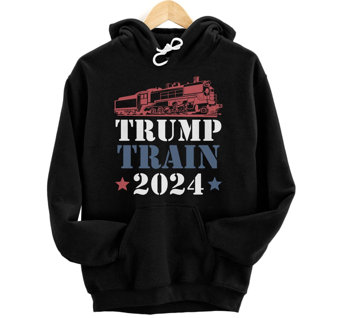 Trump Train 2024 Funny President Trump Supporter Re-election Pullover Hoodie