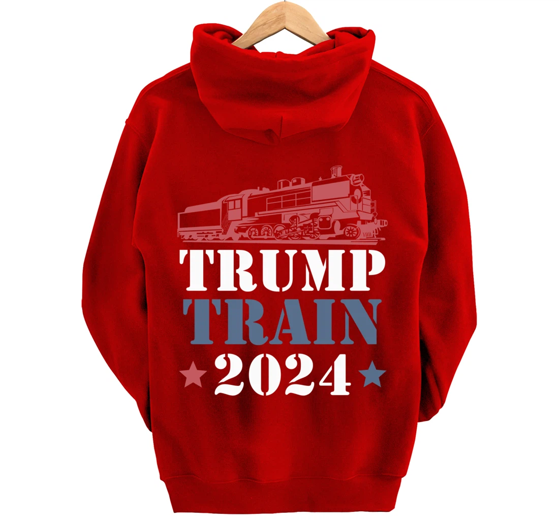 Trump Train 2024 Funny President Trump Supporter Re-election Pullover Hoodie