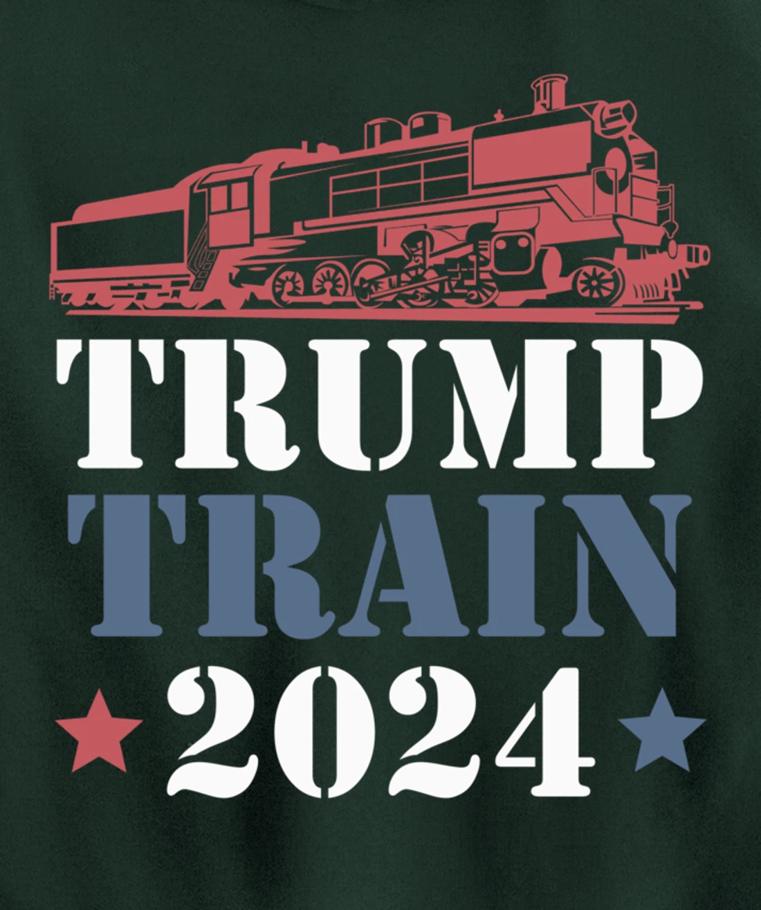 Trump Train 2024 Funny President Trump Supporter Re-election Pullover Hoodie