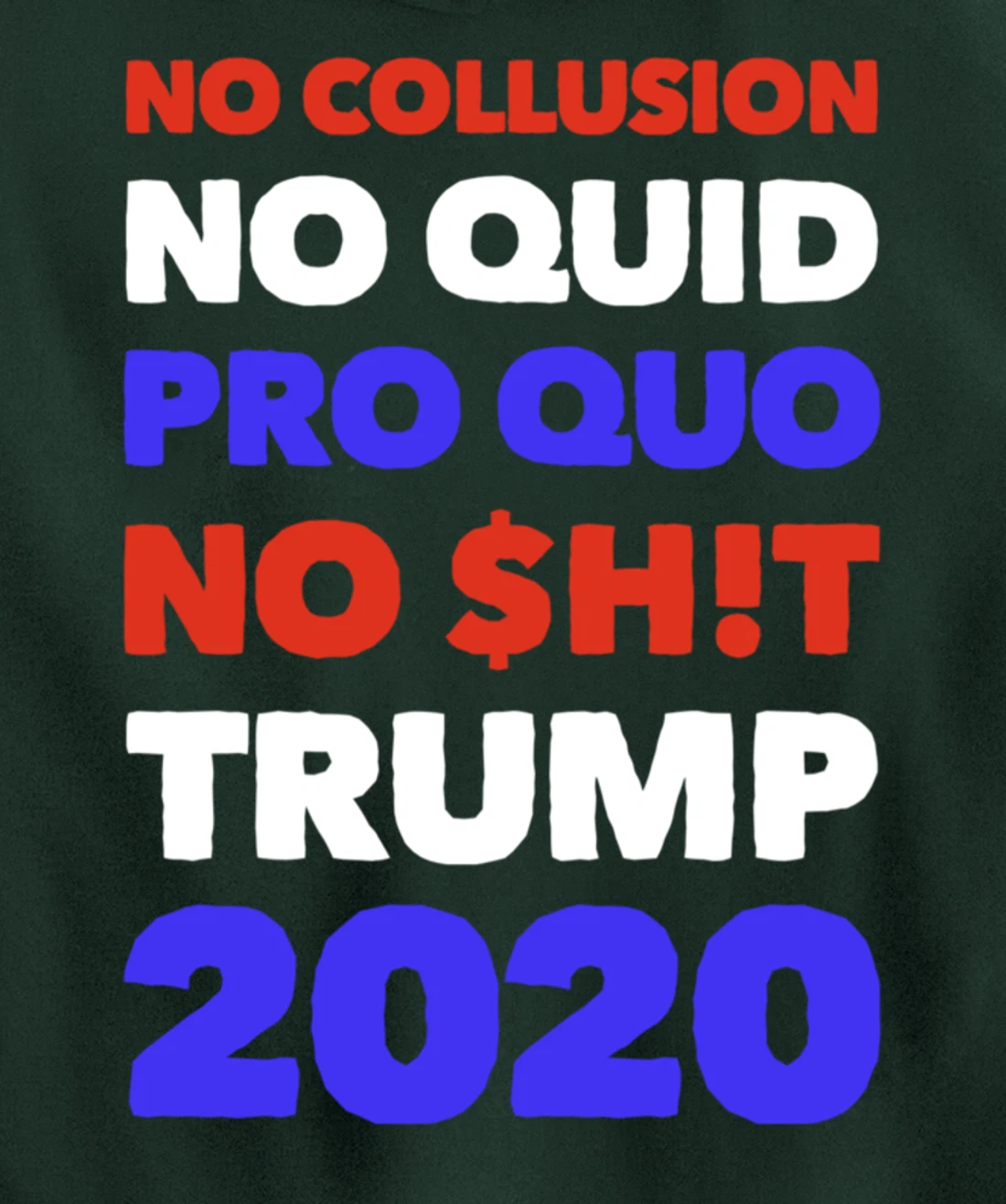 No Collusion No Quid Quo No Shit Pro Trump Republican Gift Pullover Hoodie