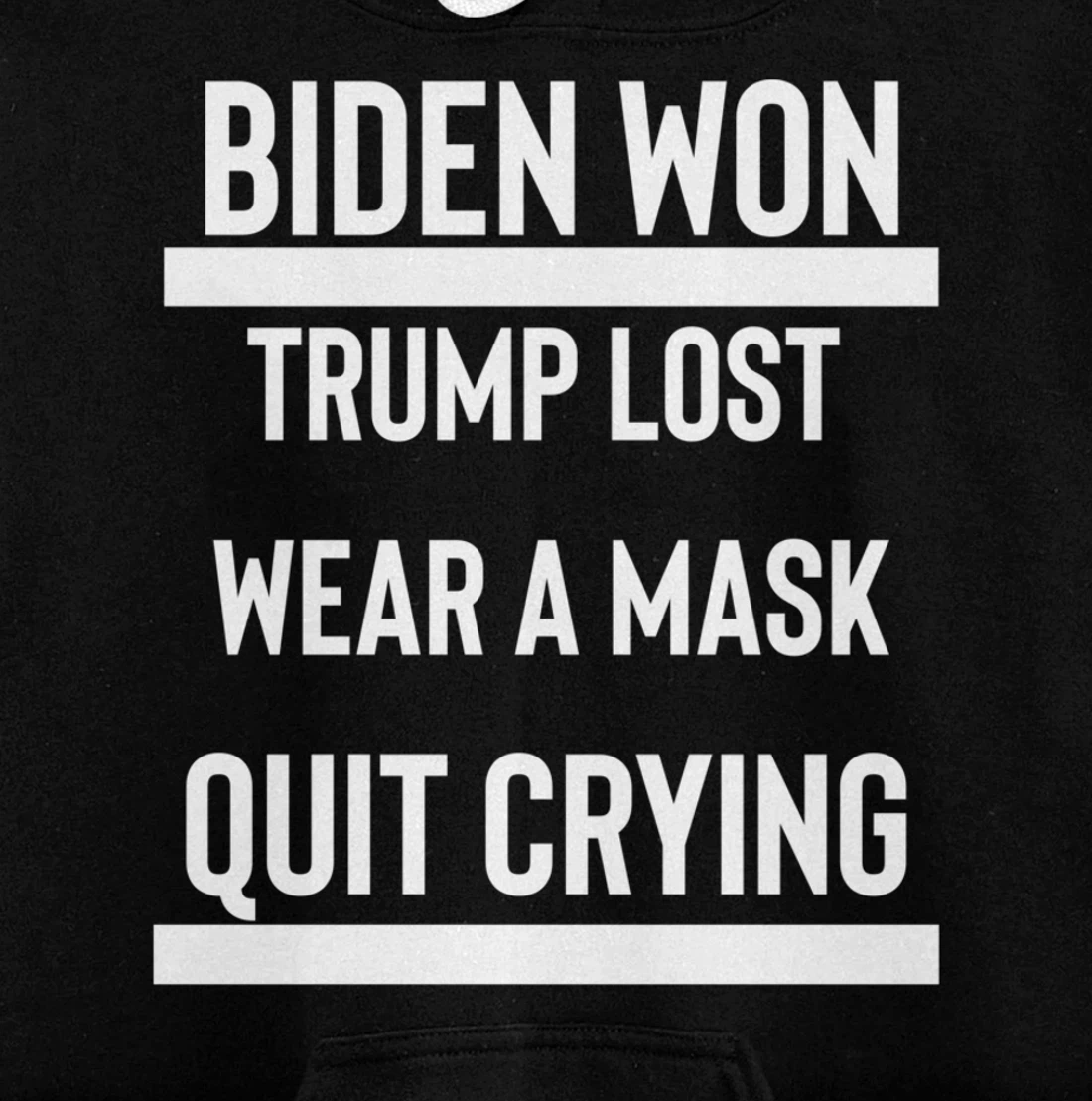 Trump Lost Get Over It Funny Anti-Trump Election Loser Pullover Hoodie