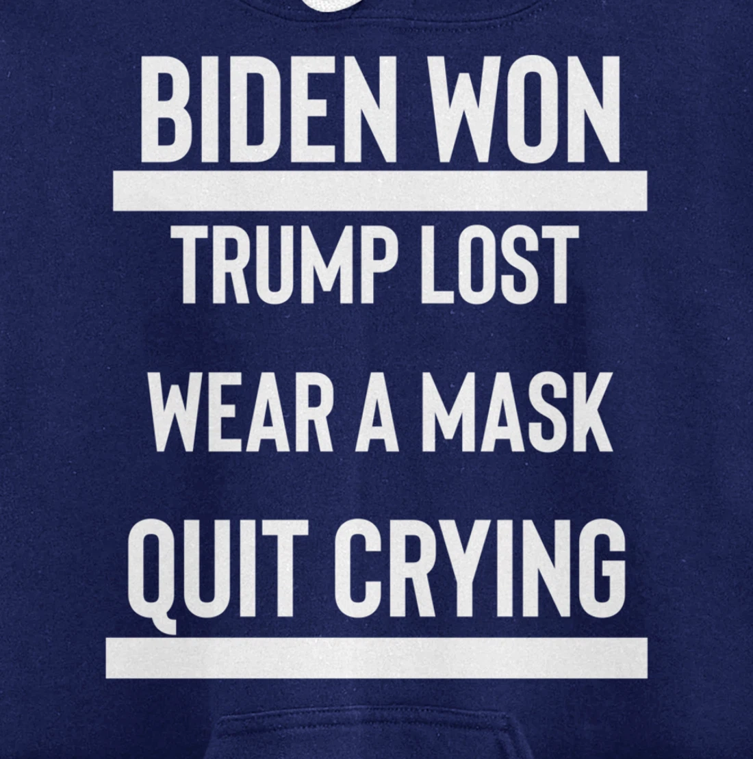 Trump Lost Get Over It Funny Anti-Trump Election Loser Pullover Hoodie