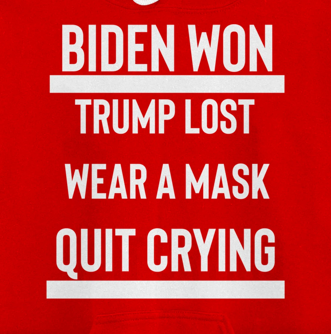 Trump Lost Get Over It Funny Anti-Trump Election Loser Pullover Hoodie