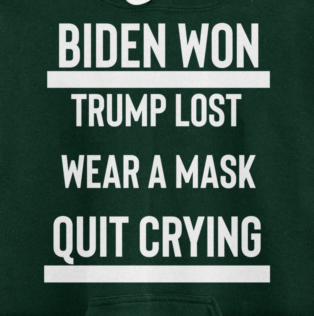 Trump Lost Get Over It Funny Anti-Trump Election Loser Pullover Hoodie