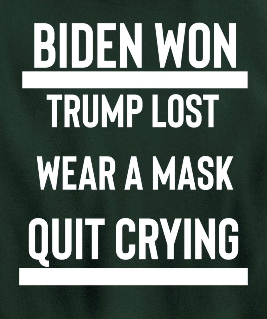 Trump Lost Get Over It Funny Anti-Trump Election Loser Pullover Hoodie