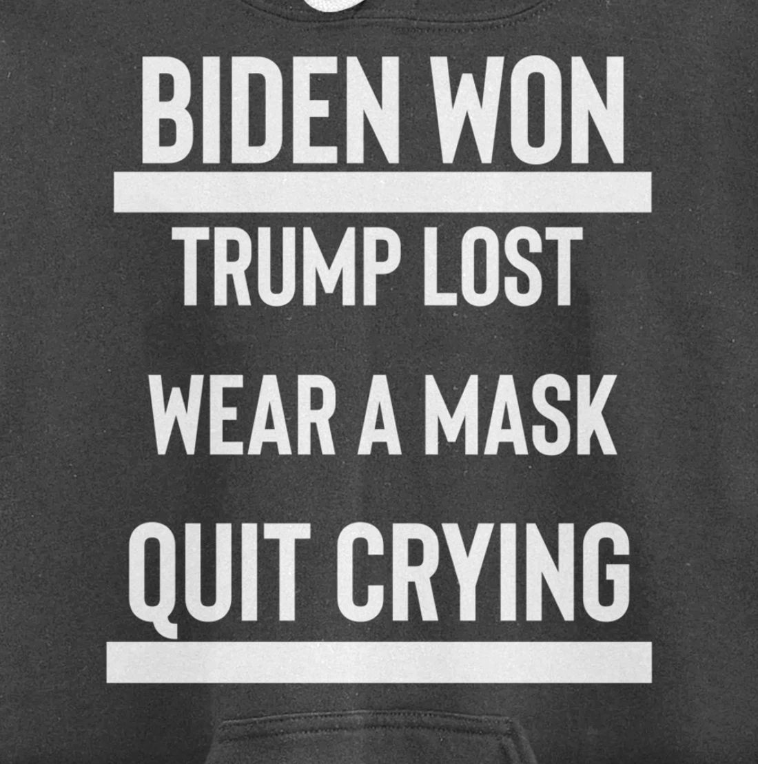 Trump Lost Get Over It Funny Anti-Trump Election Loser Pullover Hoodie