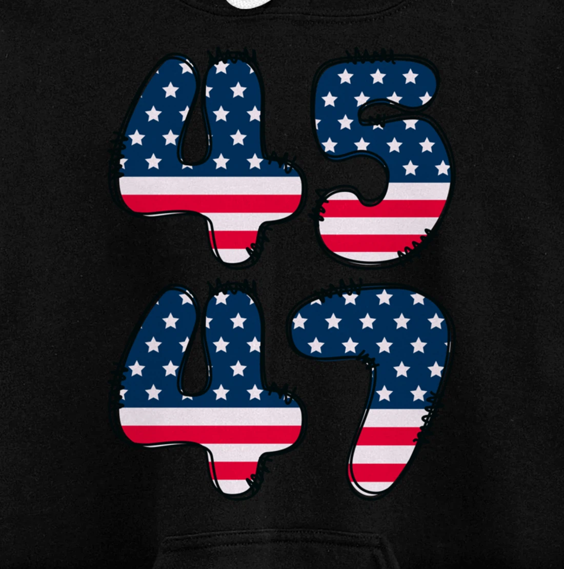 45 47 President of the United States Donald J Trump 2024 Pullover Hoodie