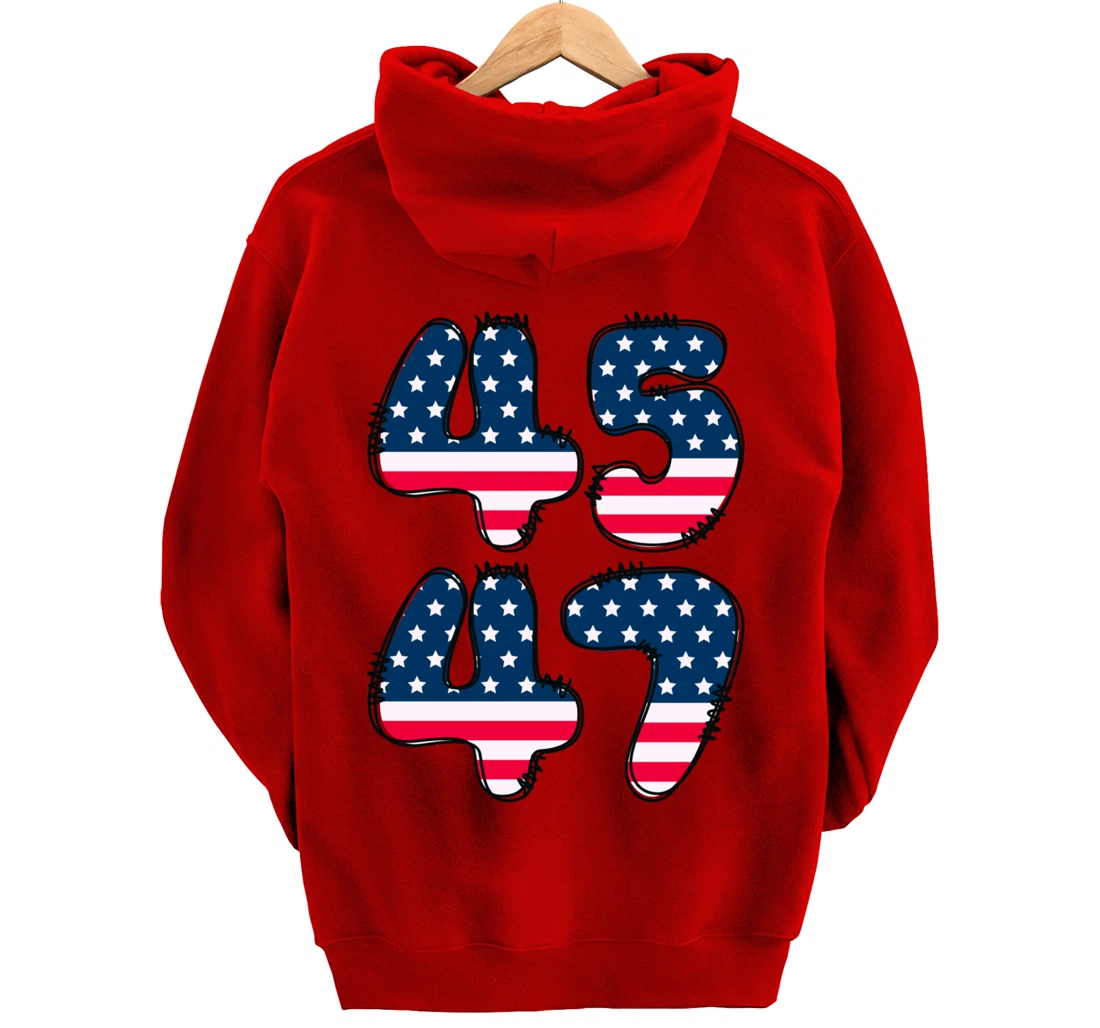 45 47 President of the United States Donald J Trump 2024 Pullover Hoodie
