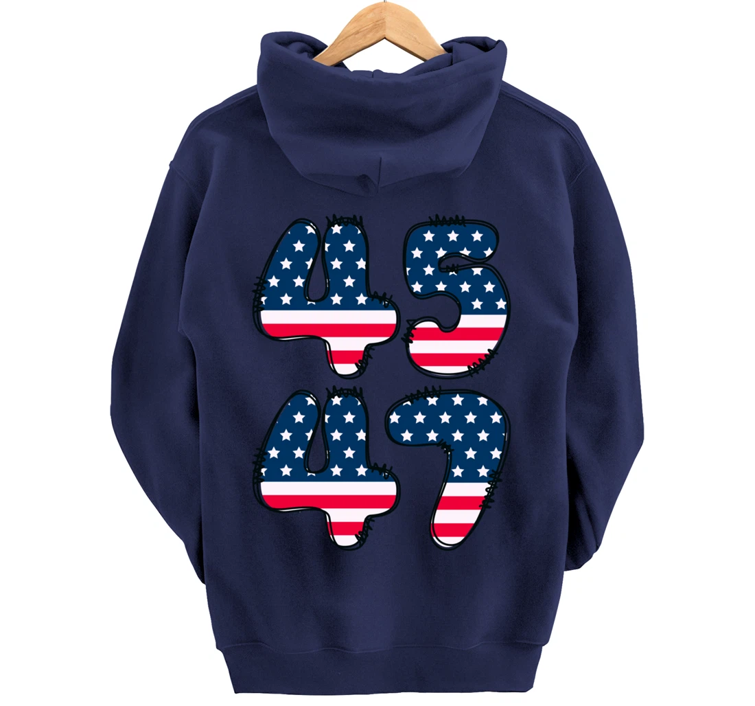 45 47 President of the United States Donald J Trump 2024 Pullover Hoodie