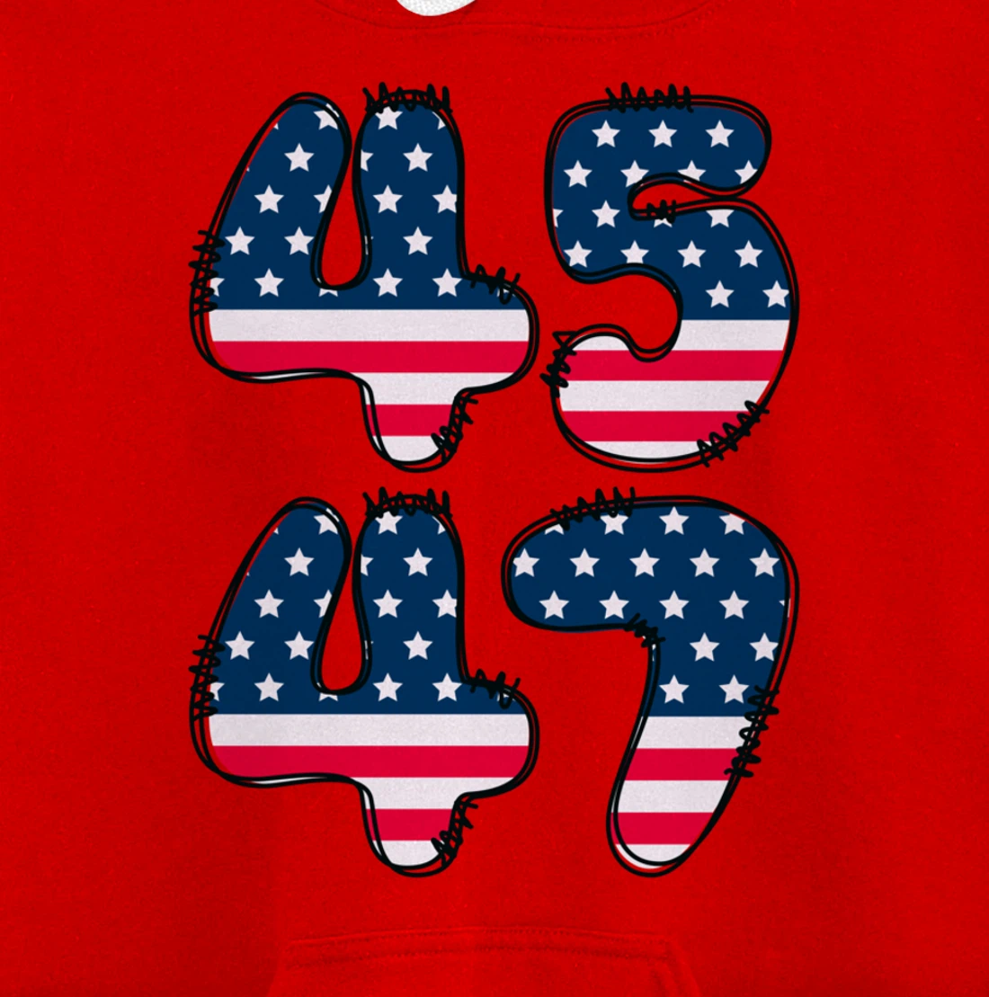 45 47 President of the United States Donald J Trump 2024 Pullover Hoodie