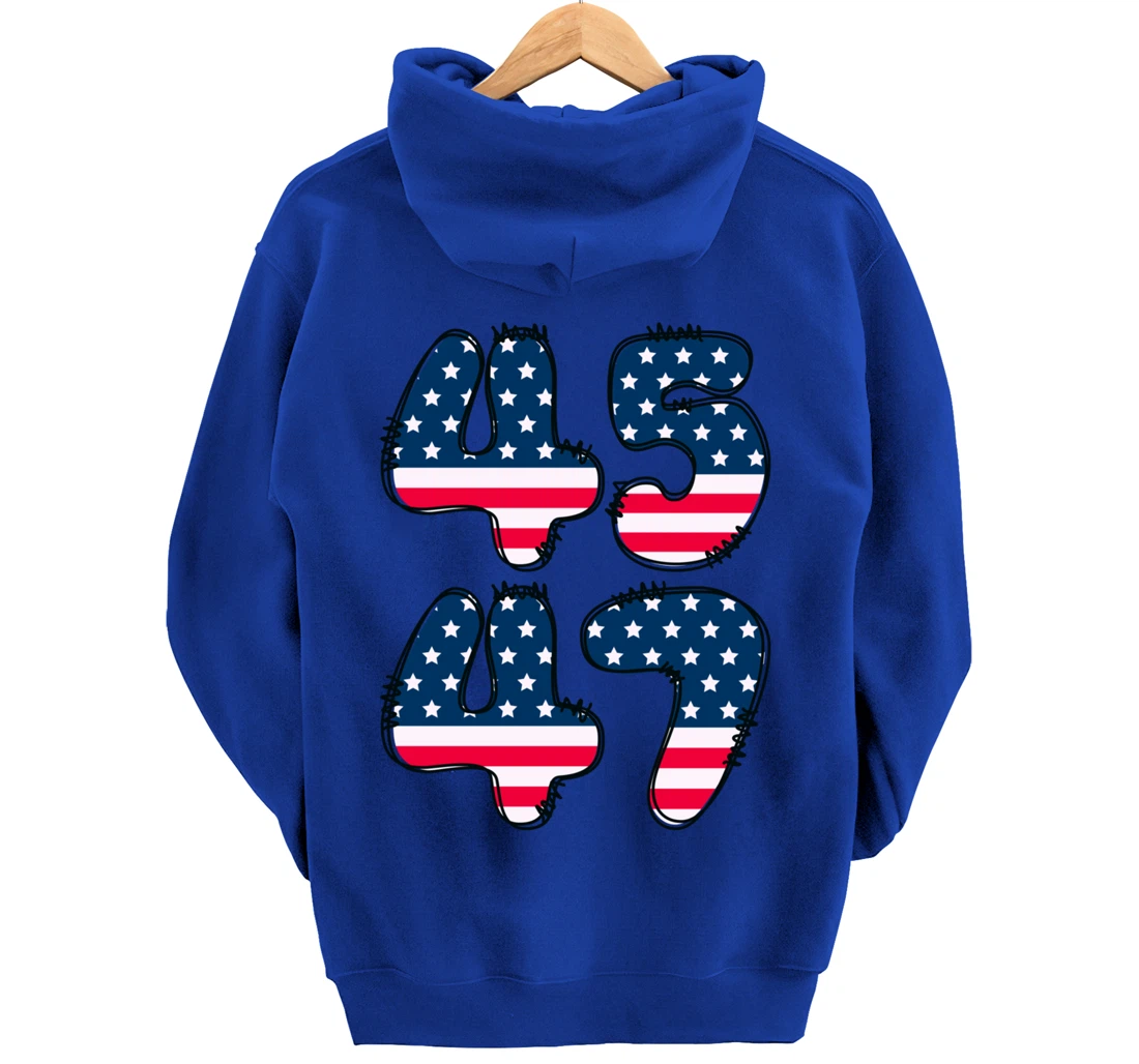 45 47 President of the United States Donald J Trump 2024 Pullover Hoodie