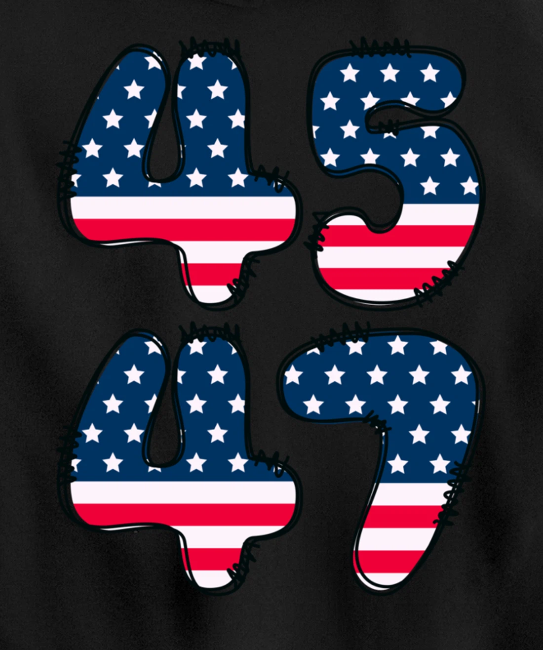 45 47 President of the United States Donald J Trump 2024 Pullover Hoodie