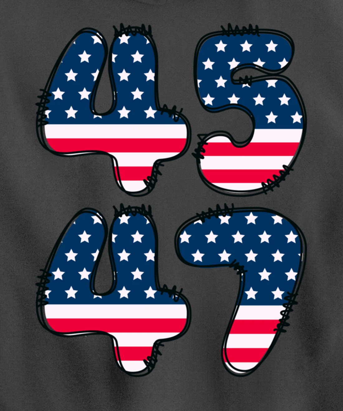 45 47 President of the United States Donald J Trump 2024 Pullover Hoodie