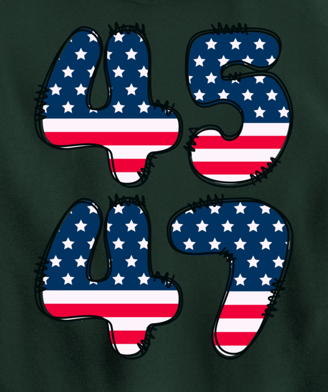 45 47 President of the United States Donald J Trump 2024 Pullover Hoodie