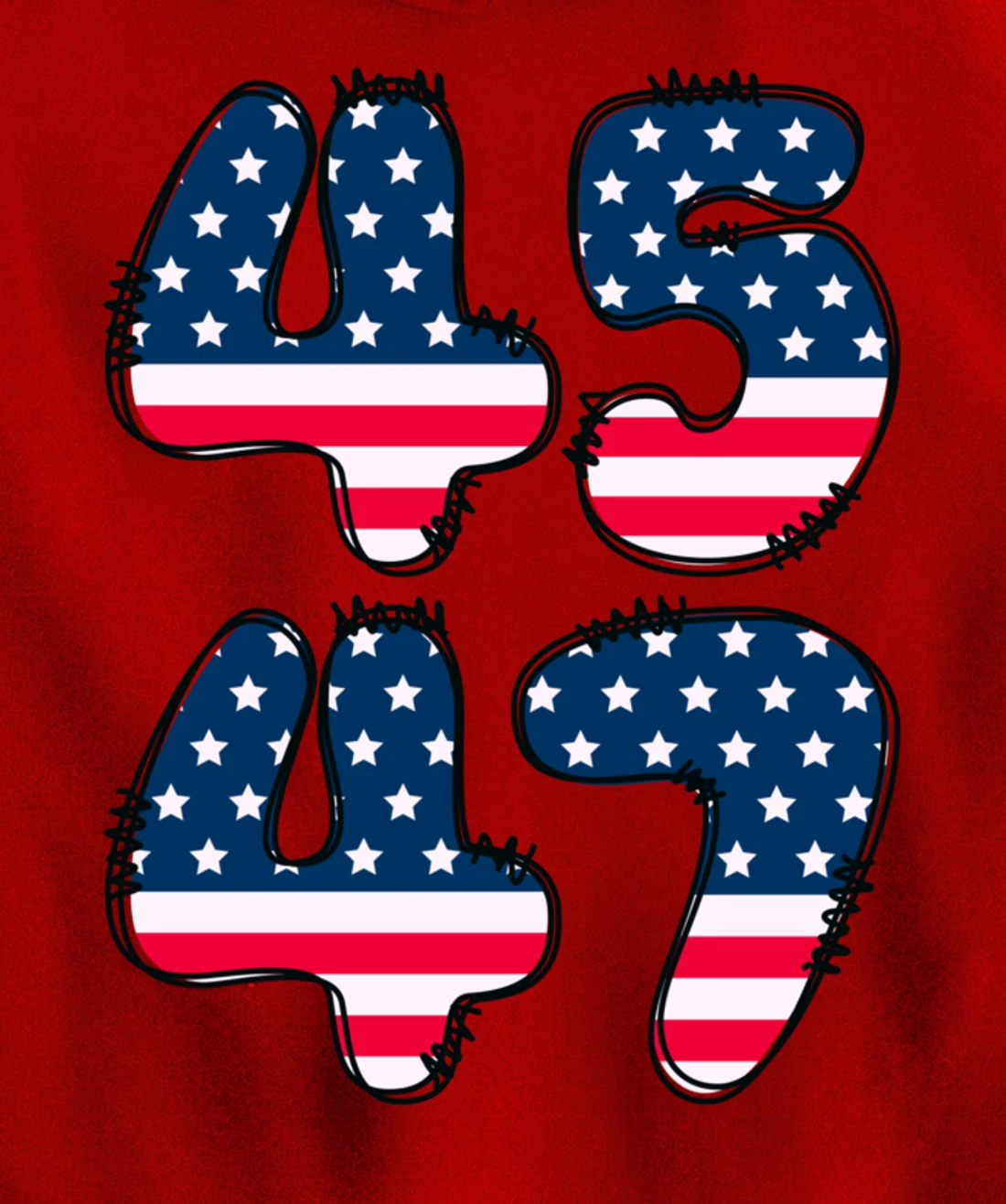 45 47 President of the United States Donald J Trump 2024 Pullover Hoodie