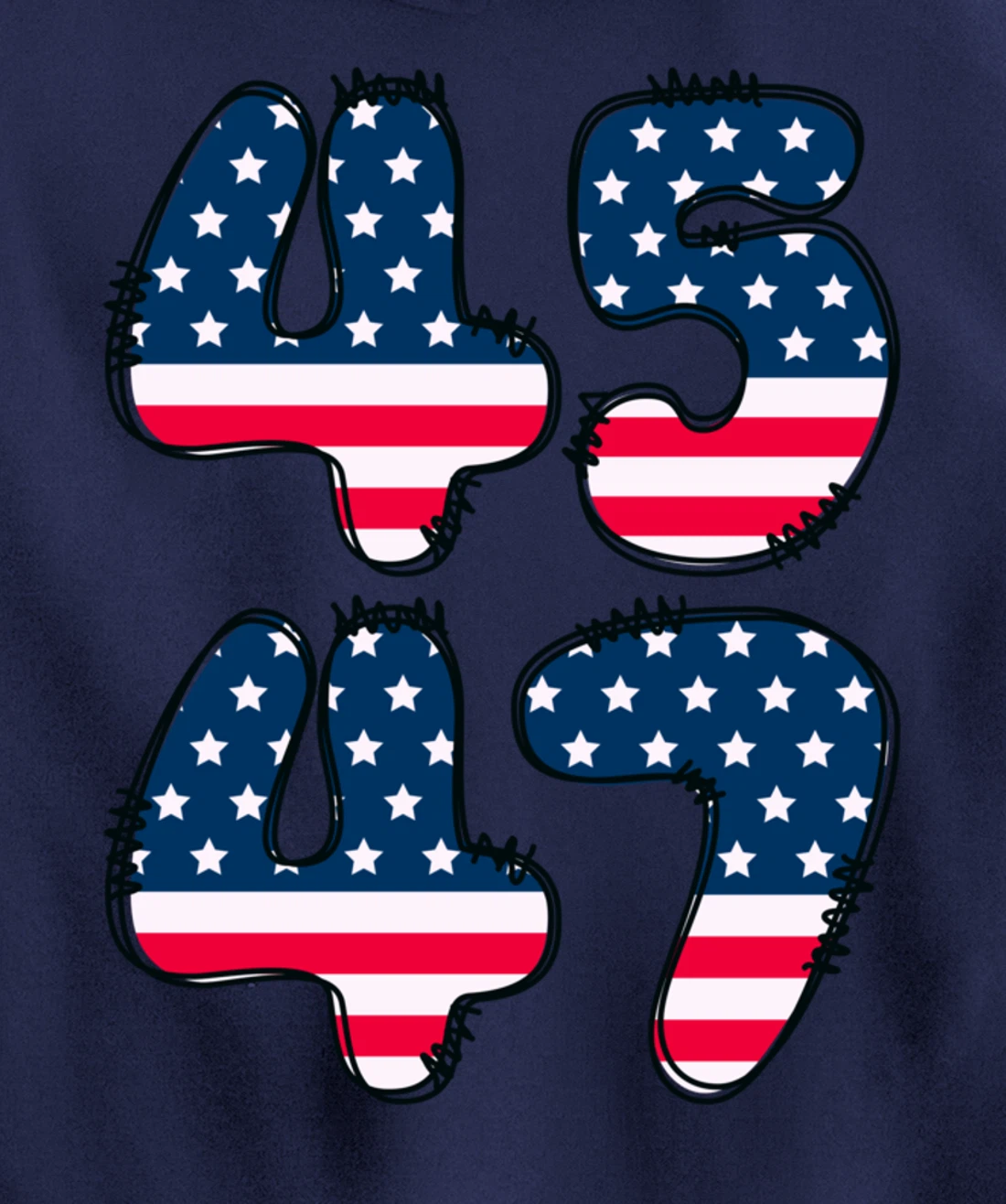 45 47 President of the United States Donald J Trump 2024 Pullover Hoodie