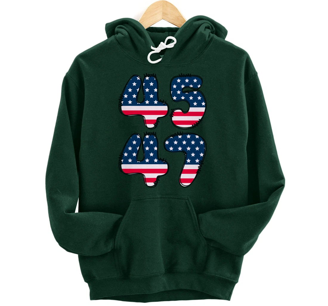 45 47 President of the United States Donald J Trump 2024 Pullover Hoodie