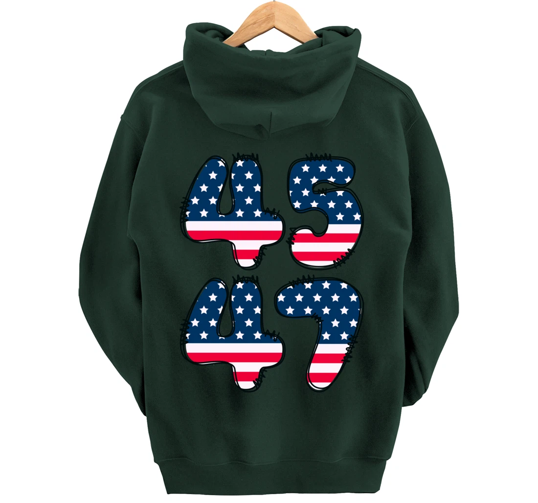 45 47 President of the United States Donald J Trump 2024 Pullover Hoodie