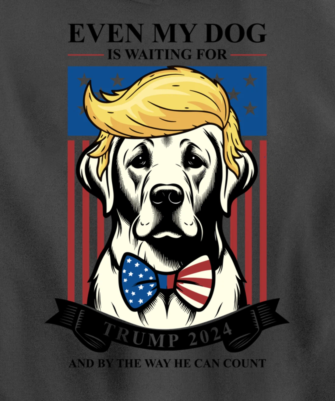 Labrador Retriever Even My Dog Is Waiting For Trump 2024 Pullover Hoodie