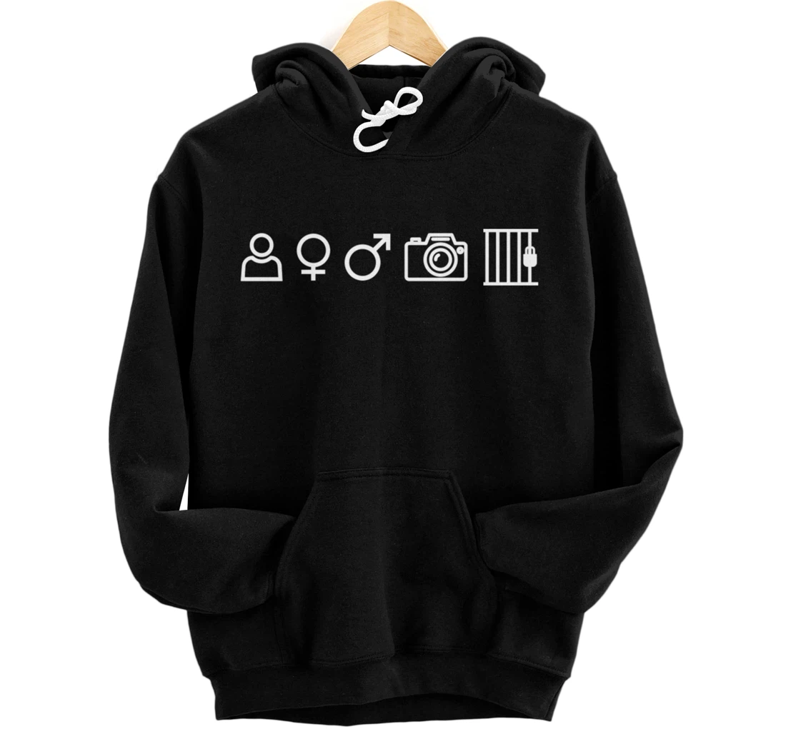 Person Woman Man Camera Prison Funny Trump Meme Pullover Hoodie
