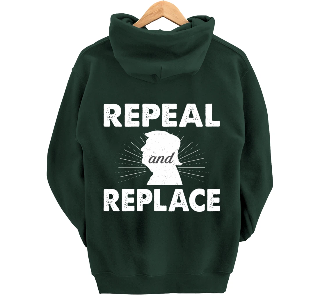 Repeal & Replace Trump - Vintage Style - Pullover Hoodie