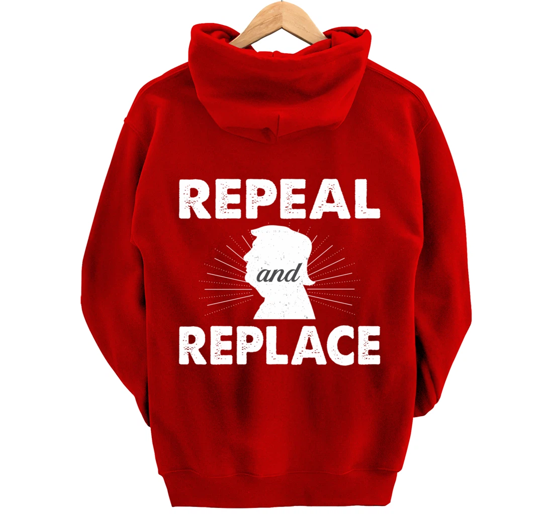 Repeal & Replace Trump - Vintage Style - Pullover Hoodie