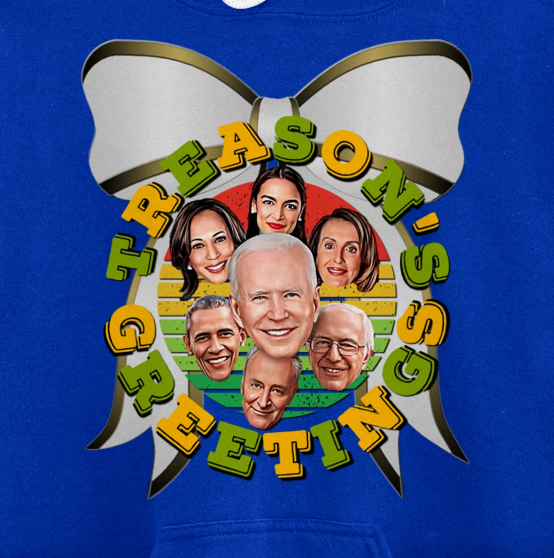 Swamp Xmas Wreath Biden Squad Trump Ugly Christmas Sweater Pullover Hoodie