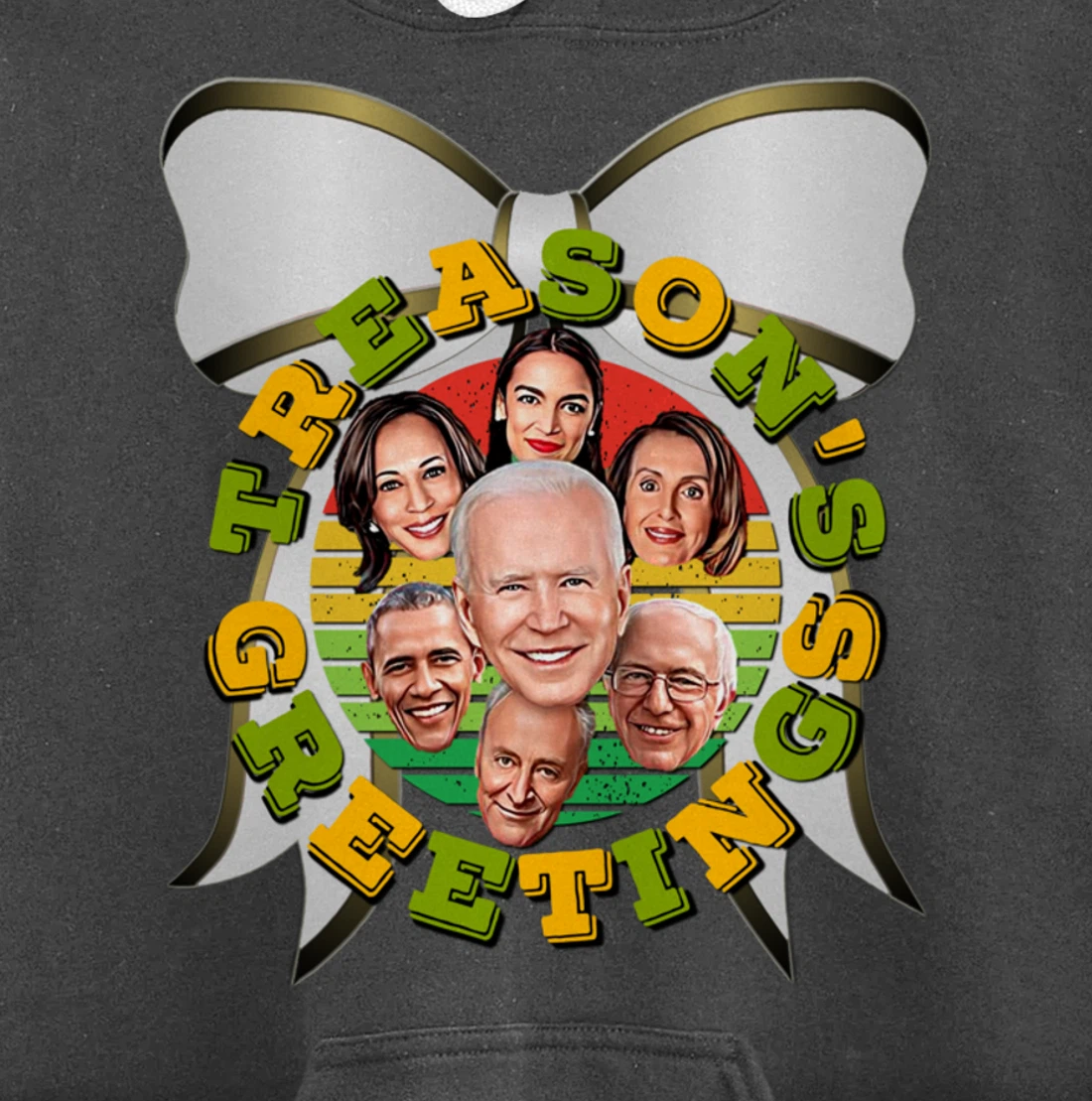 Swamp Xmas Wreath Biden Squad Trump Ugly Christmas Sweater Pullover Hoodie