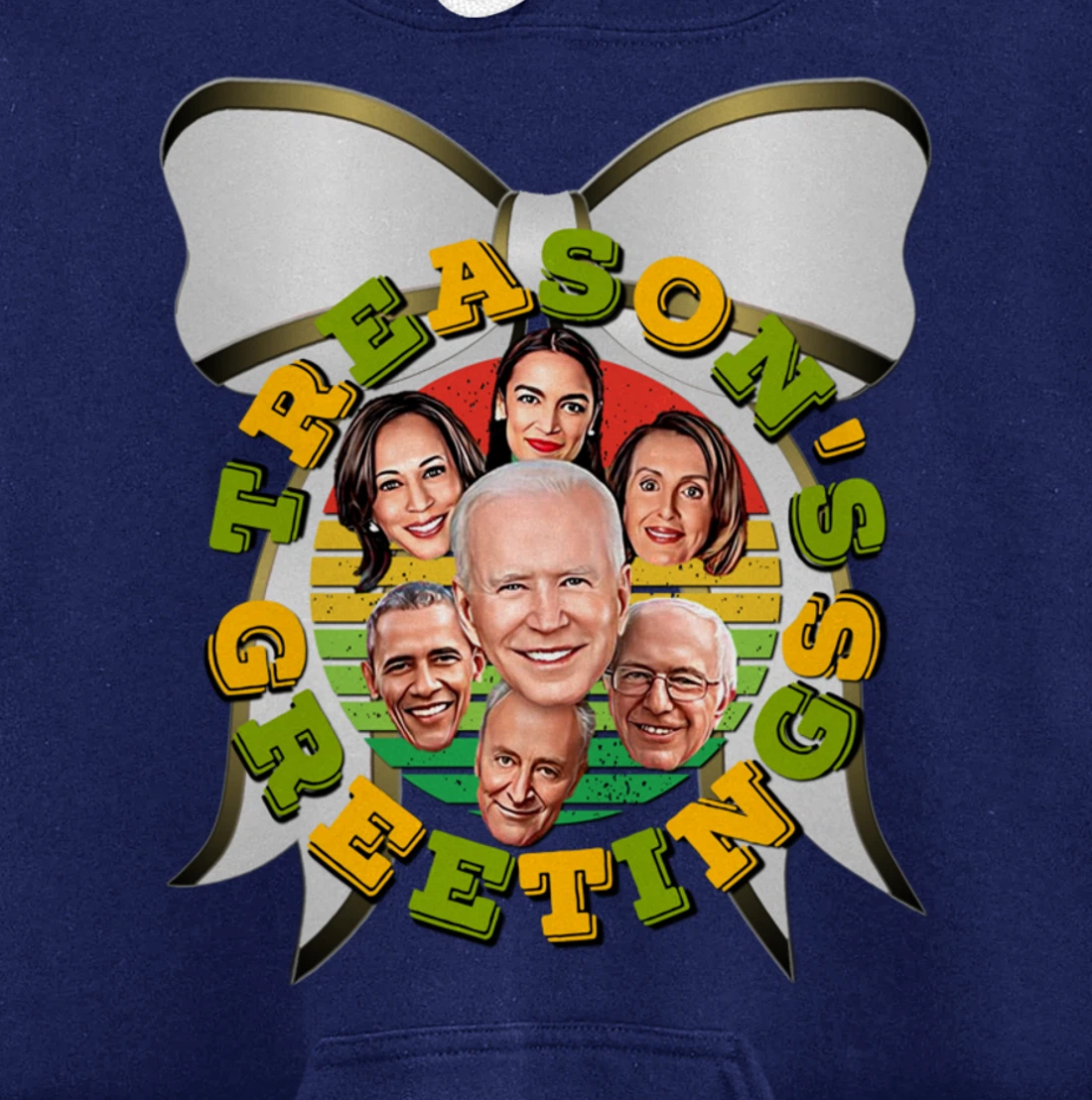 Swamp Xmas Wreath Biden Squad Trump Ugly Christmas Sweater Pullover Hoodie