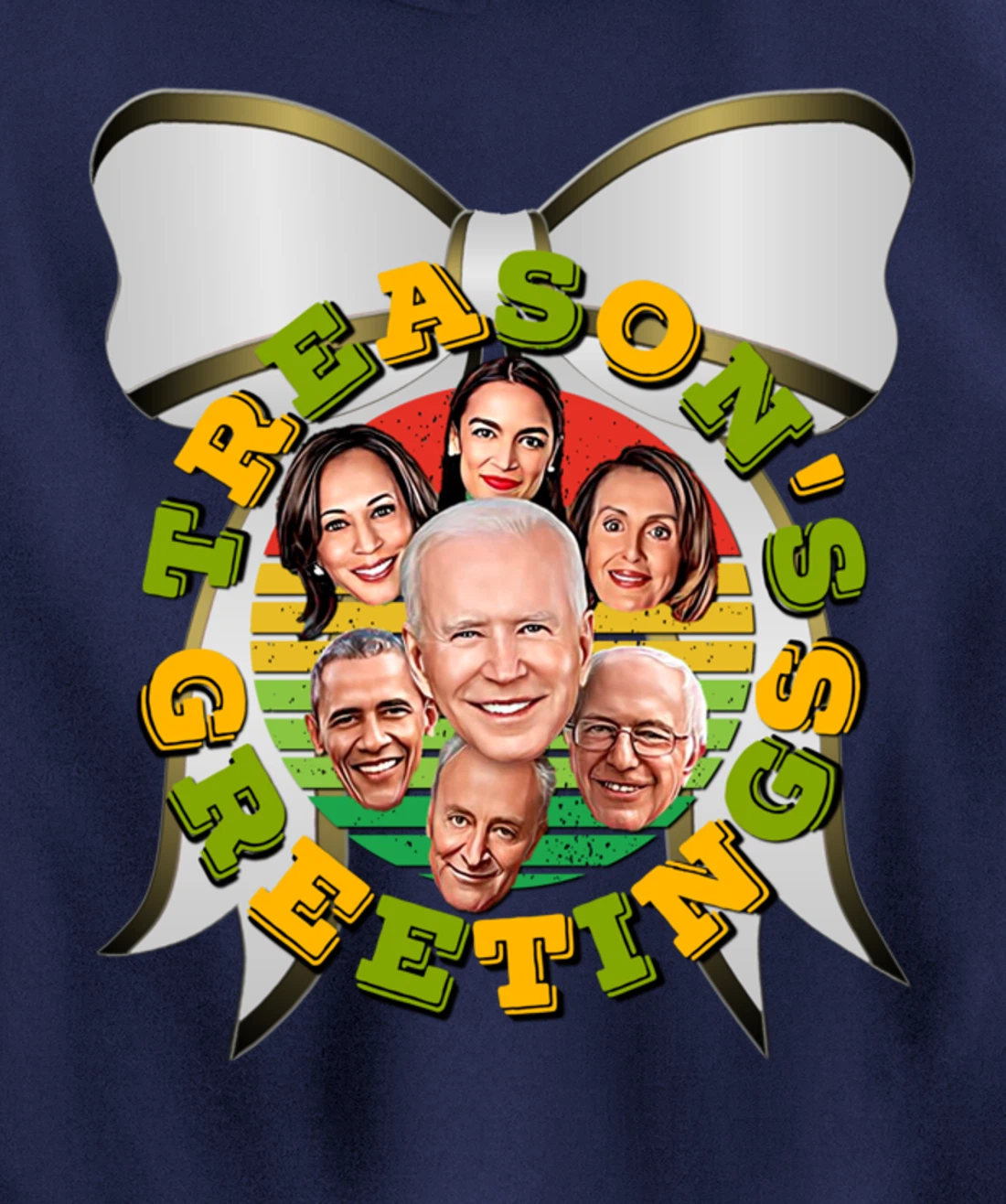 Swamp Xmas Wreath Biden Squad Trump Ugly Christmas Sweater Pullover Hoodie