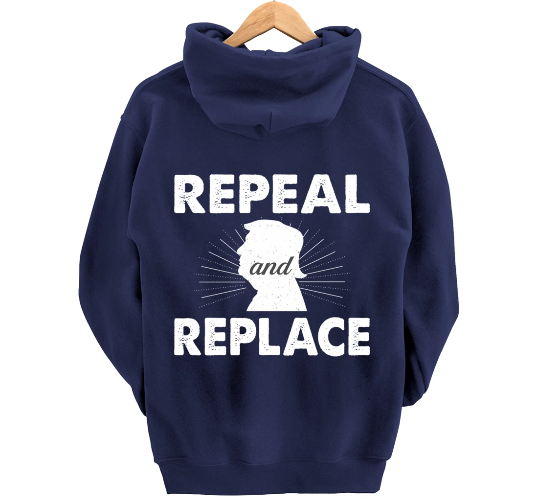 Repeal & Replace Trump - Vintage Style - Pullover Hoodie