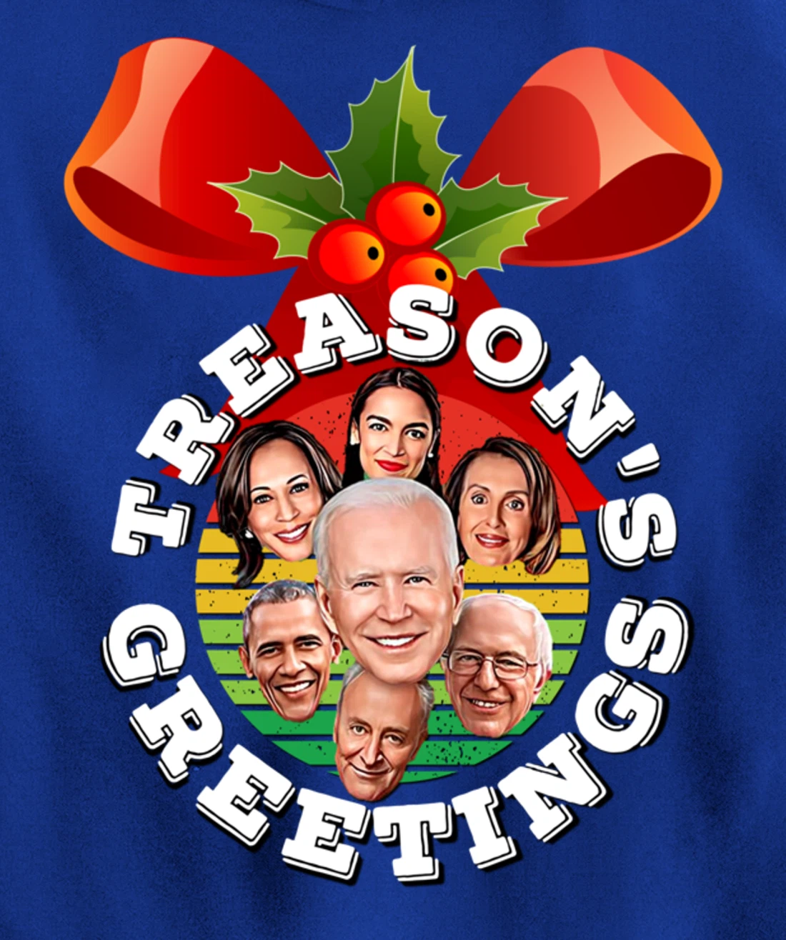 Swamp Xmas Wreath Biden Squad Trump Ugly Christmas Sweater Pullover Hoodie