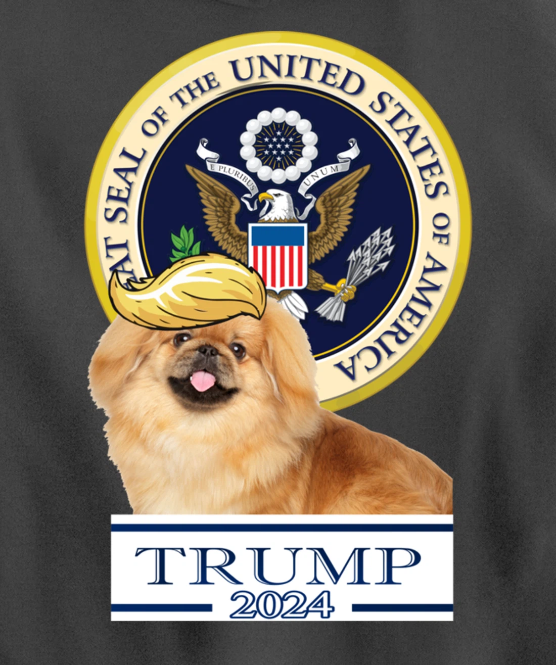 Trump 2024 Pekingese Pullover Hoodie