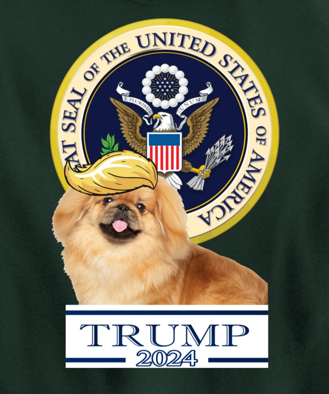 Trump 2024 Pekingese Pullover Hoodie