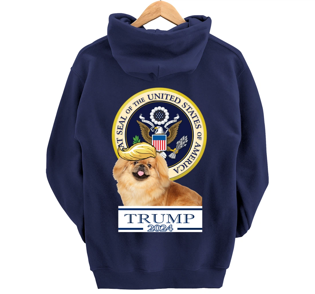 Trump 2024 Pekingese Pullover Hoodie