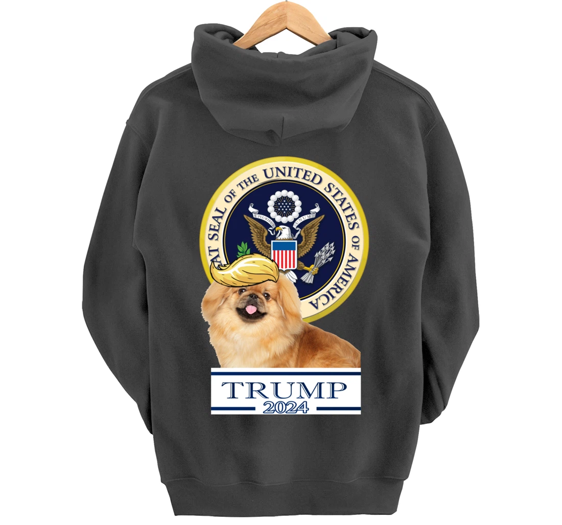 Trump 2024 Pekingese Pullover Hoodie